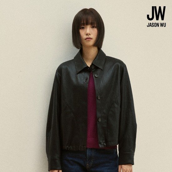 제이슨우 26FW Kaia FAUX 레더 블루종 재킷 (3 COLORS) 2