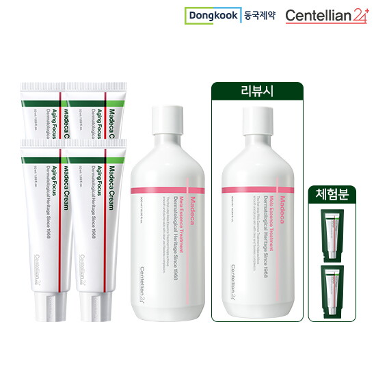 [갓성비초특카패키지]NEW센텔리안24 마데카크림 에이징 포커스 크림 50ml* 4개 +멜라에센스 500ml*1개 + 무료체험 1ml*2매 +[리뷰시]멜라에센스 500ml 