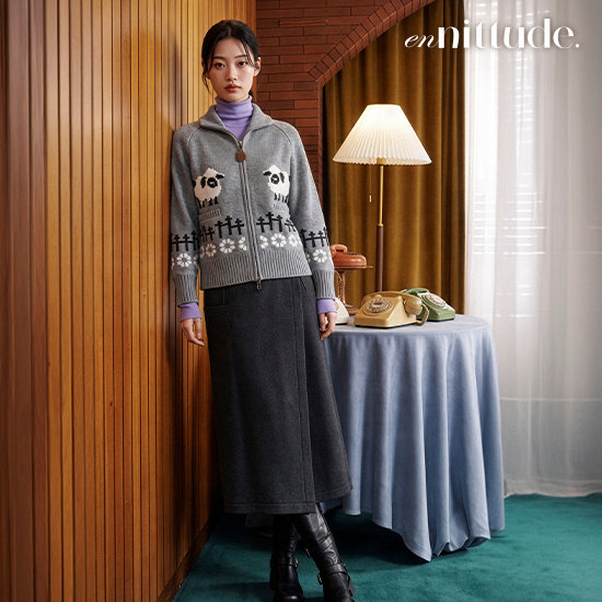 엔니튜드 26FW 울 니트 스커트 팬츠 2
