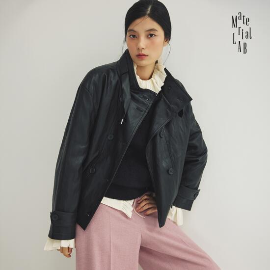 머티리얼랩 26FW FAUX레더 멜로우 트렌치 자켓 2