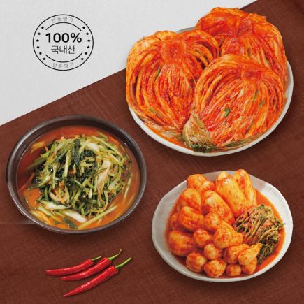 안동명가 포기김치8k+총각김치2k+열무얼갈이김치1k(총3종, 11kg)