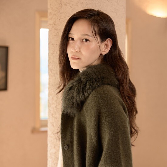 ●26FW 라쿤울 블렌디드 Fox fur 이중직 니트코트