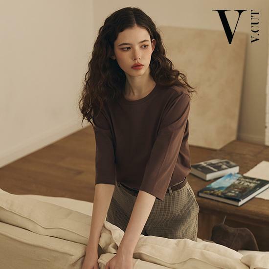[카드 5%할인][최신상] 브이컷 26FW 코튼 튜블러 7부소매 티셔츠 5종 2