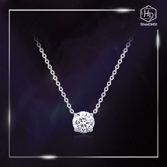 18K 1캐럿 솔리테어 목걸이
