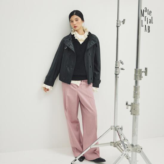 머티리얼랩 26FW FAUX레더 멜로우 트렌치 자켓 3