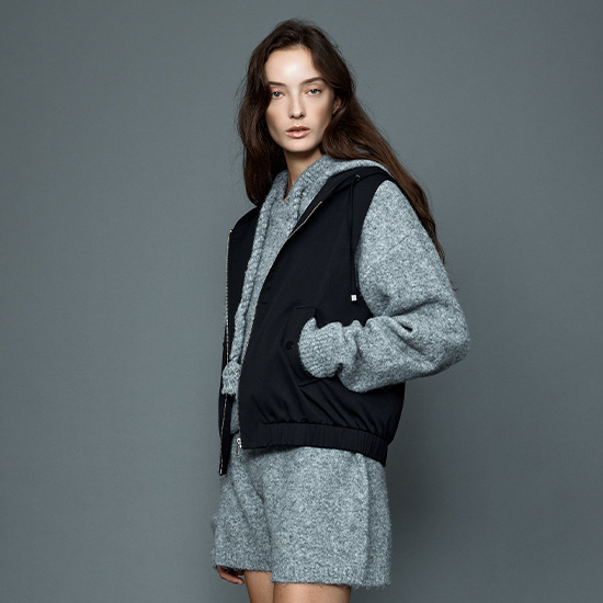 26FW 셔링 후드베스트 4