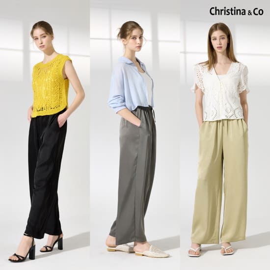 [Christina n Co] 크리스티나앤코 크링클 자카드 팬츠 3종 (C503)