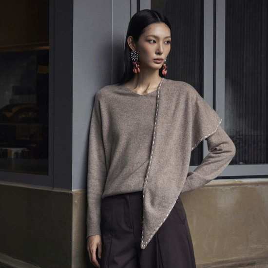 르네크루 26FW 캐시100 풀오버+머플러 SET