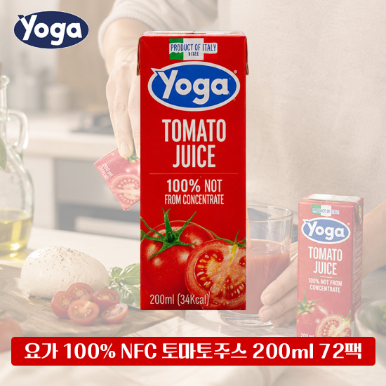 [이탈리아 직수입] 동가게PICK YOGA 100% NFC 토마토주스 200ml 24팩 x 3박스 / 총 72팩 2