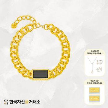 (방송에서만)[한국자산금거래소]KAGE 24K 순금 오닉스 볼륨 체인 팔찌+추가