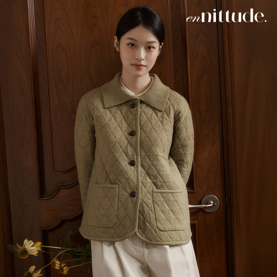 엔니튜드 26FW 울 니트 퀼팅 재킷