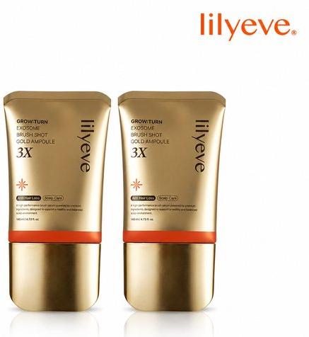 [릴리이브] 그로우턴 엑소좀 브러쉬 샷 골드 앰플 3X 특대용량(140ml) 2개 2