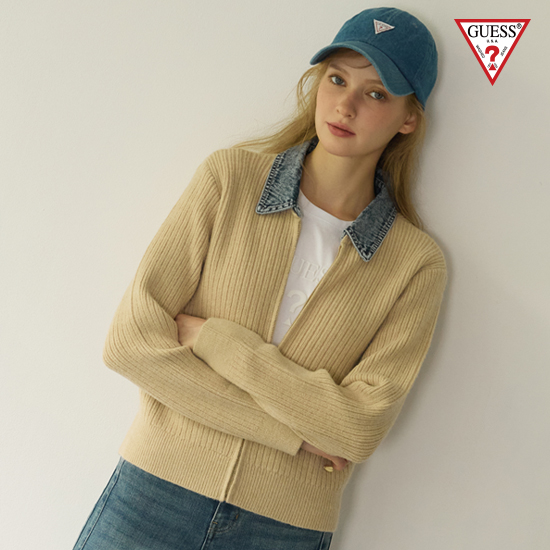 26FW 데님카라 스웨터 자켓 여성용 3