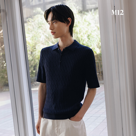 [최초가89,900원] 남녀공용 코튼블렌디드 케이블 카라니트 4종 4