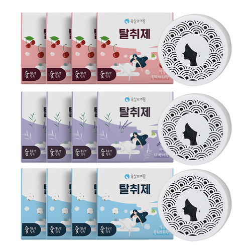 [욕실의여왕] ★방송에서만 반값★욕실의여왕 실내 탈취제 고체형 더블세트 총12개 (블랙체리향 4개 / 라벤더향 4개 / 클린코튼향 4개)