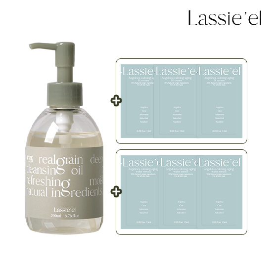 곡물 클렌징 오일 200ML 1개 + 신선초 세럼 샤셰 3개&크림 샤셰 3개