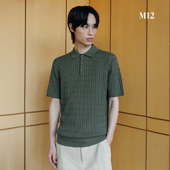 [최초가89,900원] 남녀공용 코튼블렌디드 케이블 카라니트 4종 3