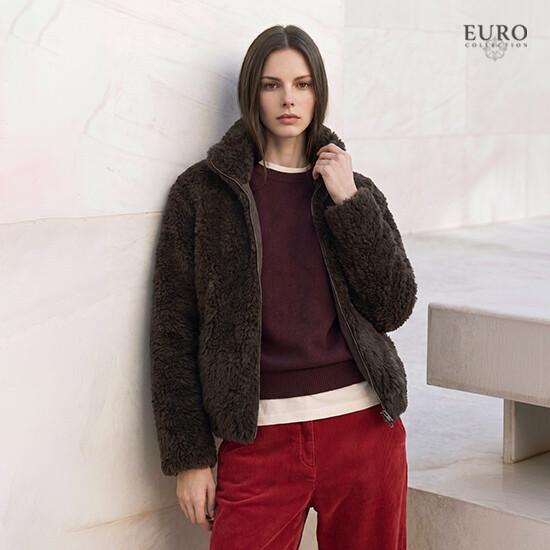 유로컬렉션 26FW 이태리 램스킨 스탠카라 블루종 자켓