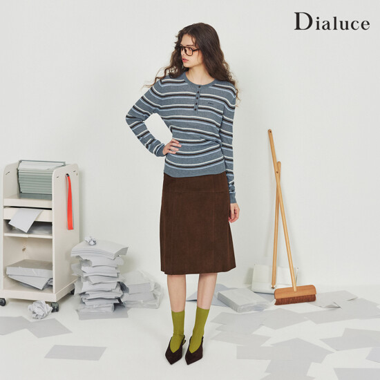 디아루체 26 FW 3도 멀티스트라이프 헨리넥 니트 3종 4