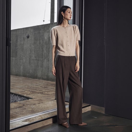 르네크루 26FW 울 실크 카멜 팬츠 4
