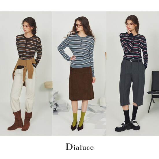 디아루체 26 FW 3도 멀티스트라이프 헨리넥 니트 3종