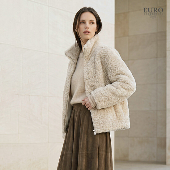 유로컬렉션 26FW 이태리 램스킨 스탠카라 블루종 자켓 3