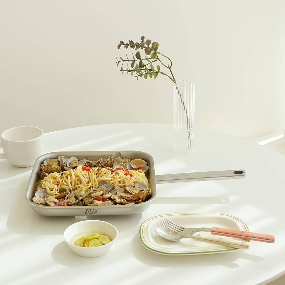 [류니키친 공구]  316Ti스텐 통5중 정사각 베스트팬 24cm 2
