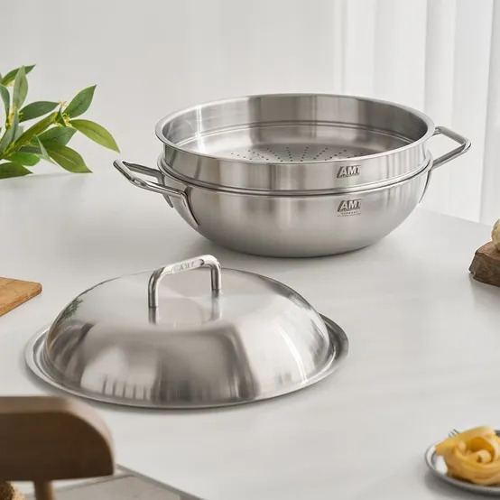 [류니키친 공구]  316Ti스텐 통5중 샤프 파티웍 32cm 2