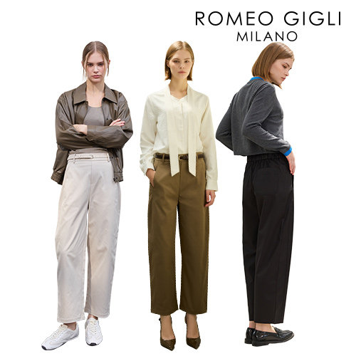 [로메오질리(ROMEO GIGLI)] 26FW 엘립스 커브드 배럴 팬츠 3종
