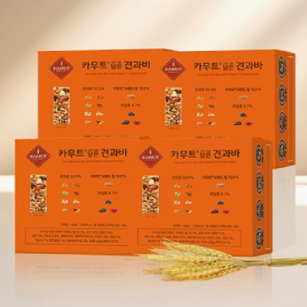 [더블구성] 카무트® 브랜드 밀을 담은 견과바 80개+종이가방 2매