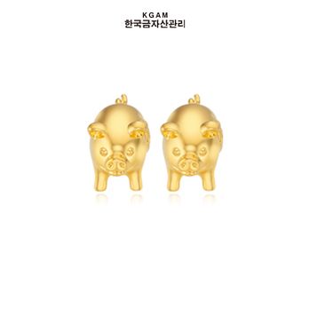 [한국금자산관리] KGAM 24K 순금 99.99% 복돼지 2마리 오브제