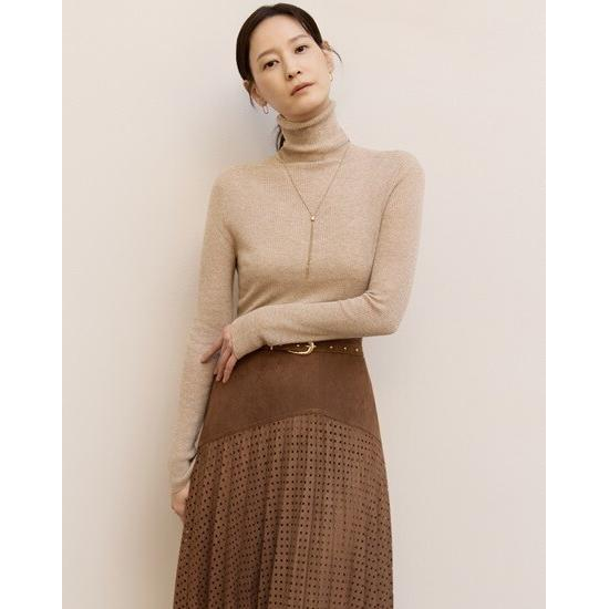 ○26FW FAUX 스웨이드 펀칭 스커트