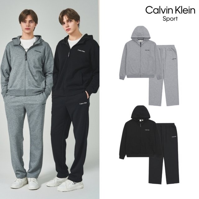 [Calvin Klein] CK 파격초특가! 시그니처 에센셜 셋업(후디집업+팬츠) 2종, 남성