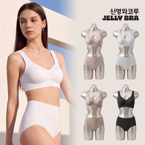 젤리브라 메쉬 리프팅핏 브라팬티 런닝형 4세트