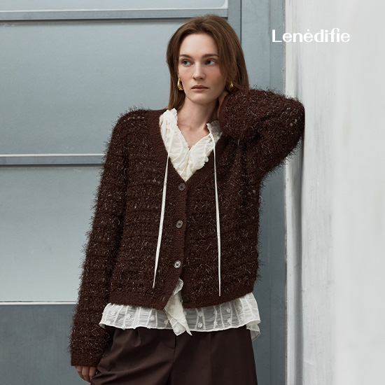 26F/W 울블렌드 펄 트위드 가디건 2