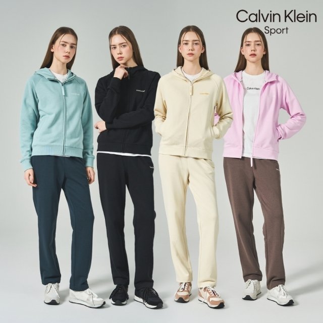 [Calvin Klein] CK 파격초특가! 시그니처 에센셜 셋업(후디집업+팬츠) 2종, 여성