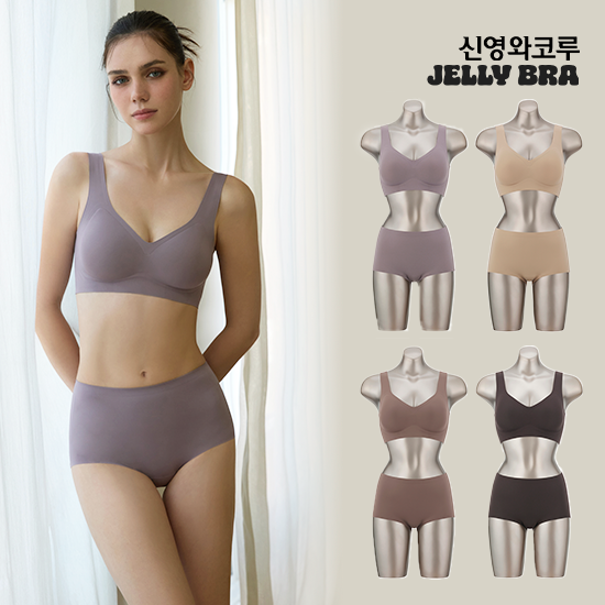 [S,M사이즈 한정] 젤리브라 젤리와이어 브라팬티 노후크