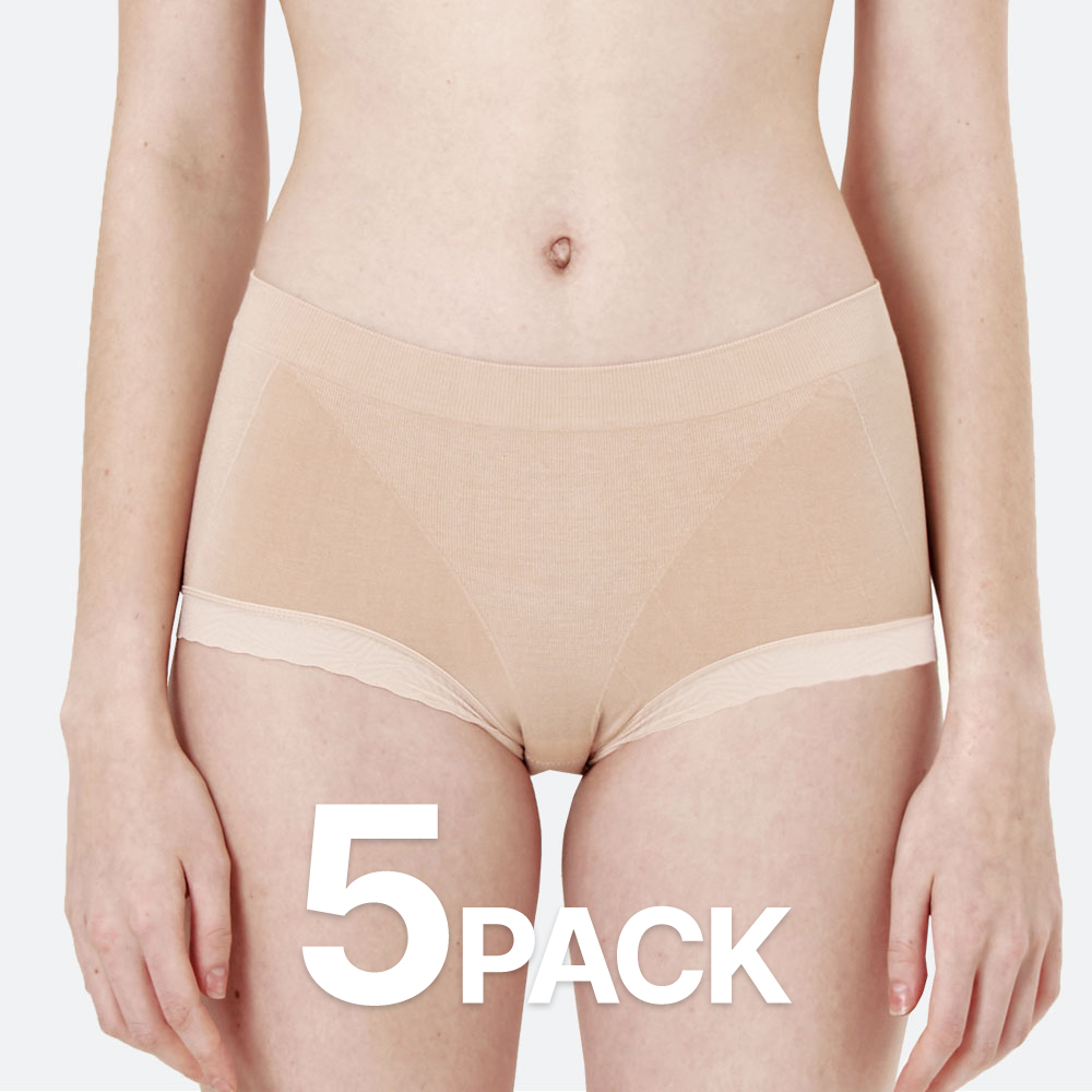 갓바디 모달 심리스 로즈 힙 팬티 (5PACK)