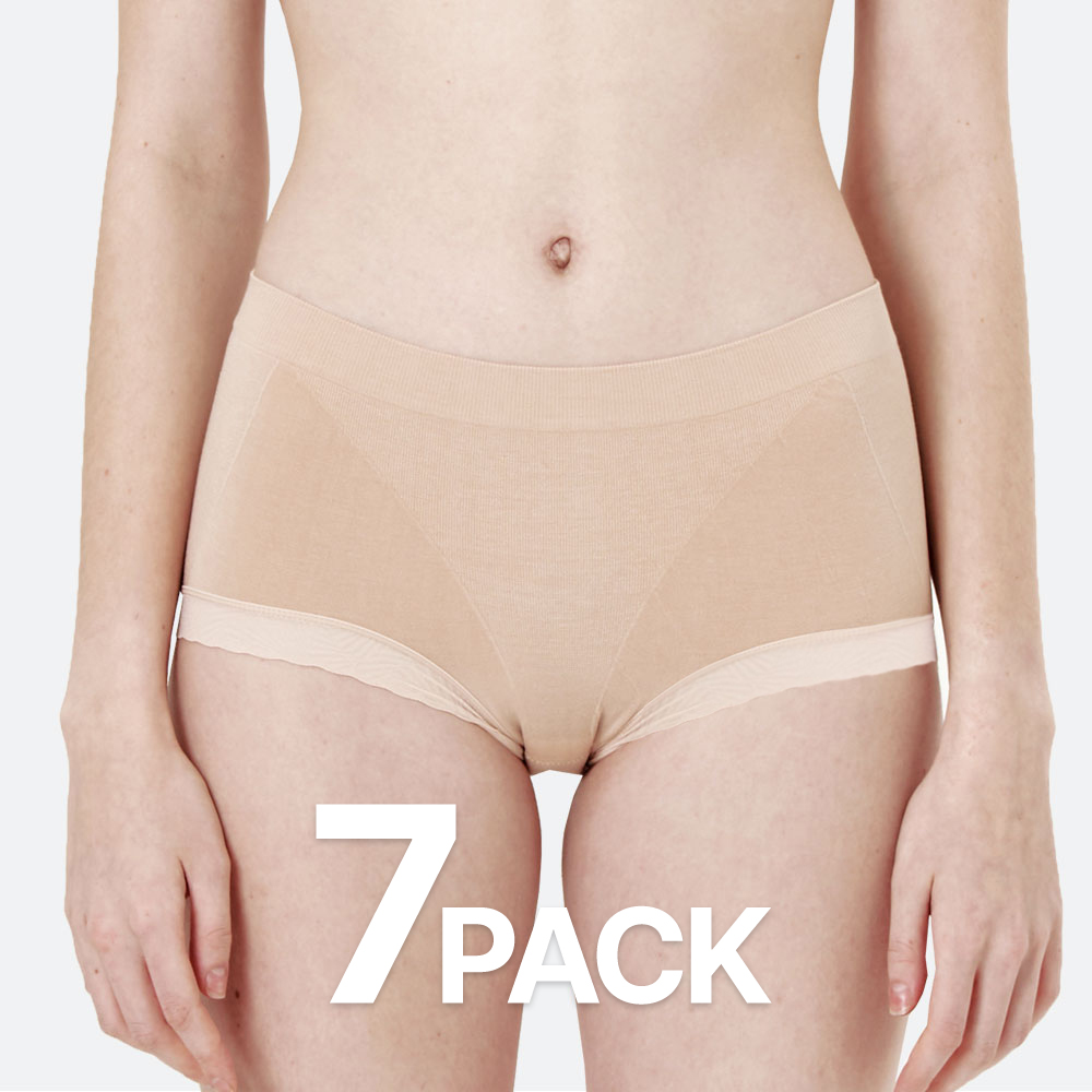 갓바디 모달 심리스 로즈 힙 팬티 (7PACK)