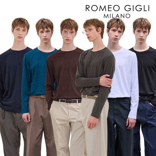 [로메오질리(ROMEO GIGLI)] 26FW 남성 오가닉 코튼 100% 에센자 어텀 티 컬렉션 6종