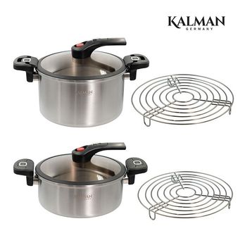 칼만 통3중 저압력냄비(6L+4L+뚜껑X2+그릴X2)