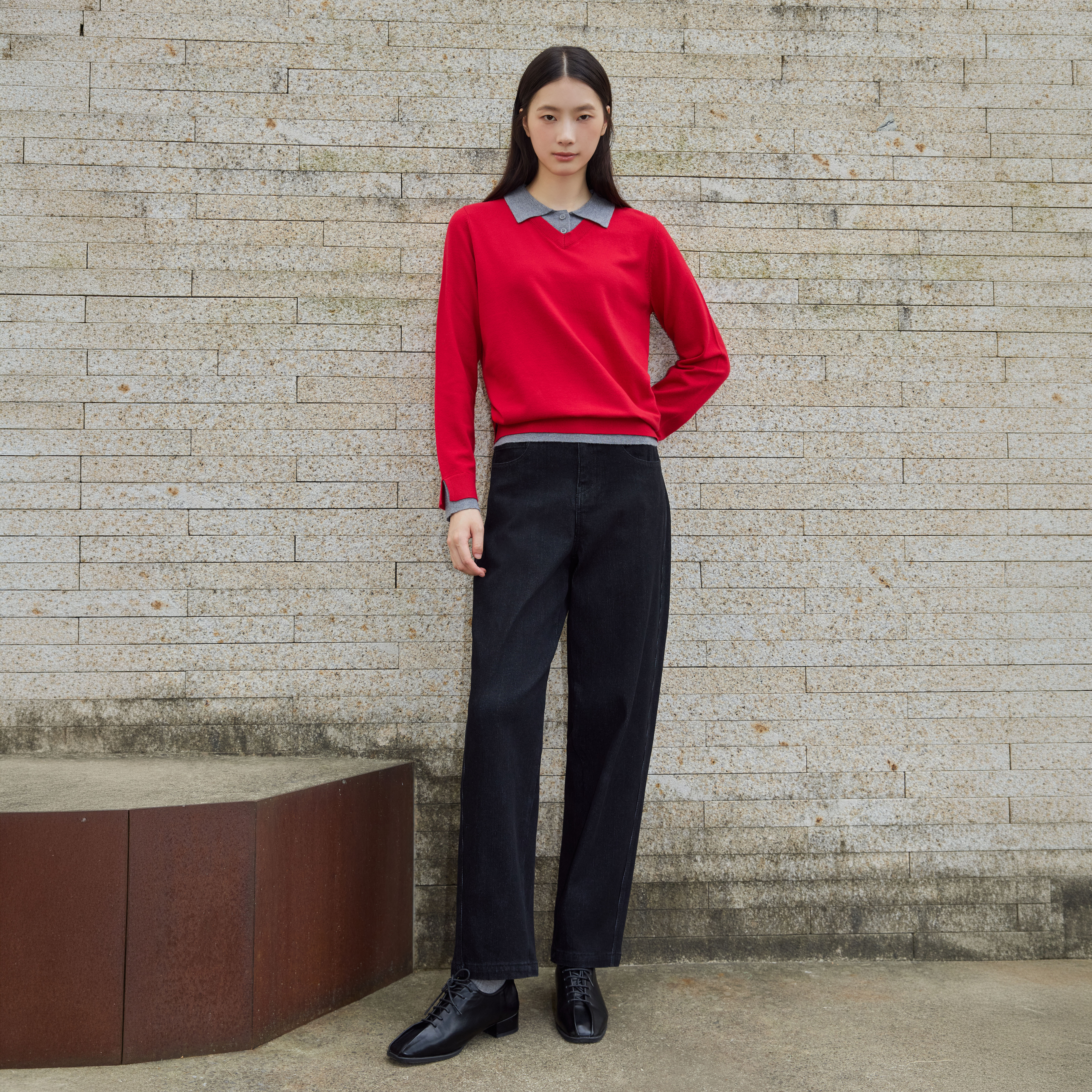 26F/W 커브드 골지 데님 팬츠 2종