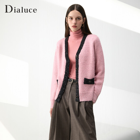 [론창거 89900원] 디아루체 울 블렌딩 스팽글 니트 가디건 1종 4