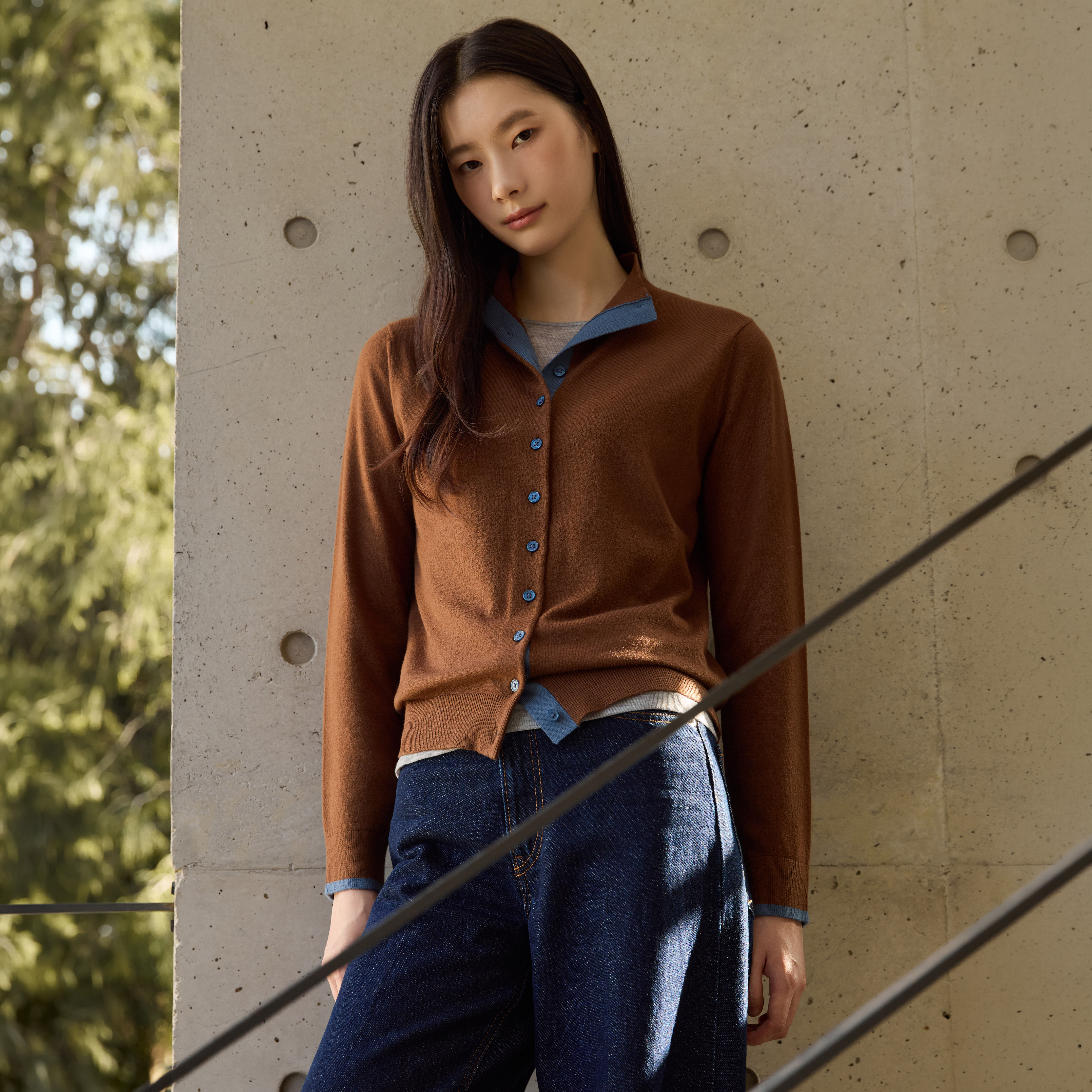 [미리주문10%] 26FW 하이넥 버튼 배색 가디건 3종 3