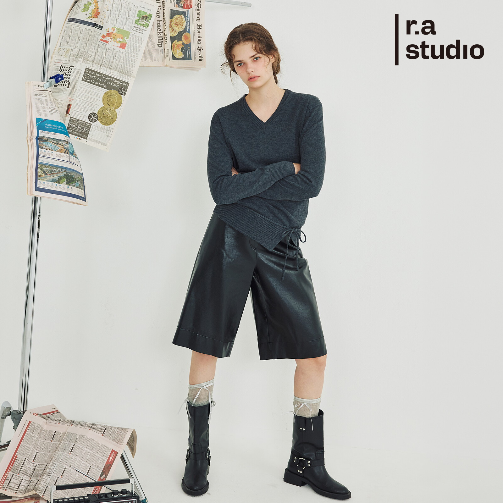라스튜디오 26FW 여성 울블렌디드  브이넥 니트 3종 3