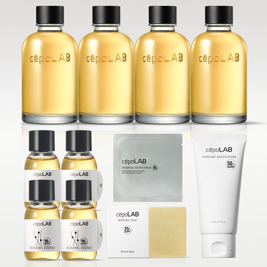 [세포랩 올스타 패키지]세포랩 바이오제닉 에센스 155ml(4)+30ml(4)+모이스처 80ml+솝 100g+리바이브 마스크팩(1P)