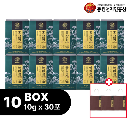 26년 최신상 홍삼정 에너진(10gX30포) 10박스+쇼핑백3장