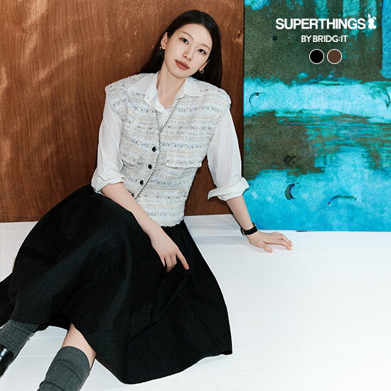 ○ [바이브리짓X슈퍼띵스] 26FW 자카드 플레어 스커트 2