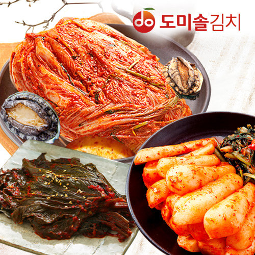 [도미솔/3종 10kg] 포기김치7.5kg+총각김치2kg+깻잎김치500g