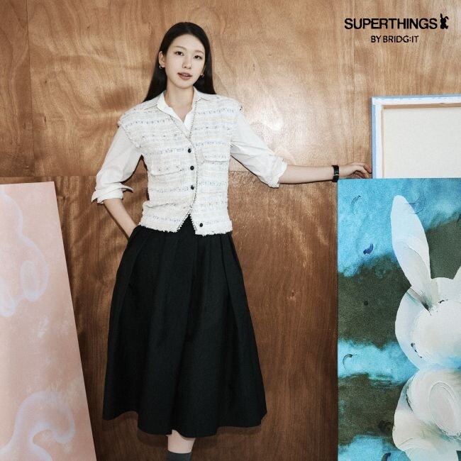 ● [바이브리짓X슈퍼띵스] 26FW 자카드 플레어 스커트